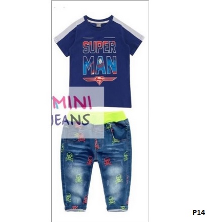 setelan kaos superman anak